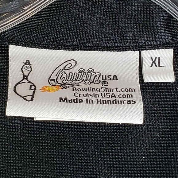 Cruisin USA Bowling Shirt Mens XL Button Up Collar Black Toilet Bowl Humor - Picture 9 of 12